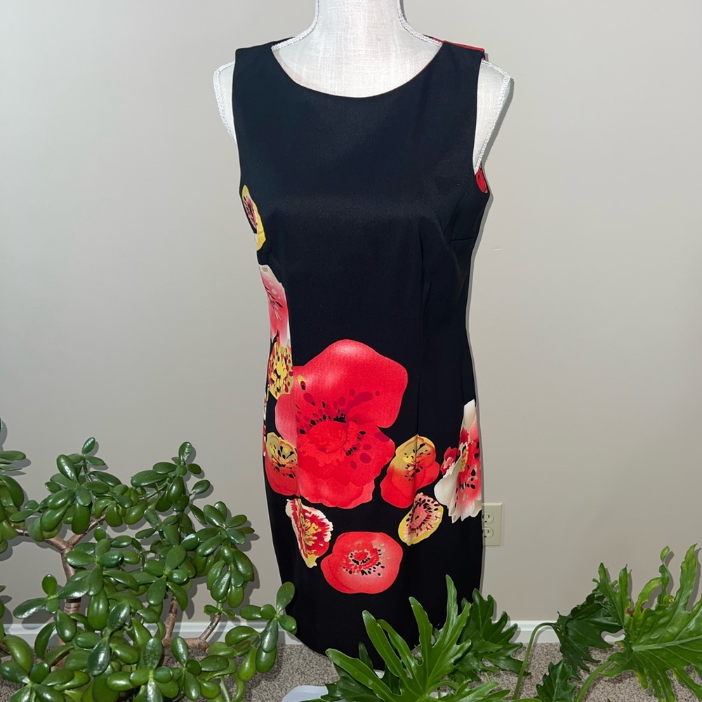 AB Studio Black Dress With Floral Detail